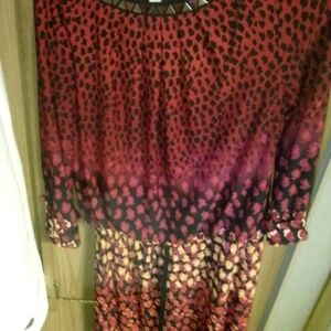 Elegant Red and Black Women's Dress